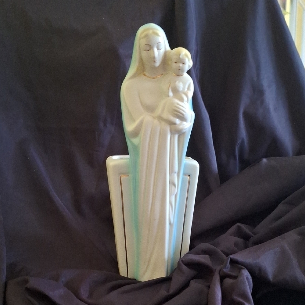 Vintage Ceramic Madonna and Child Figurine